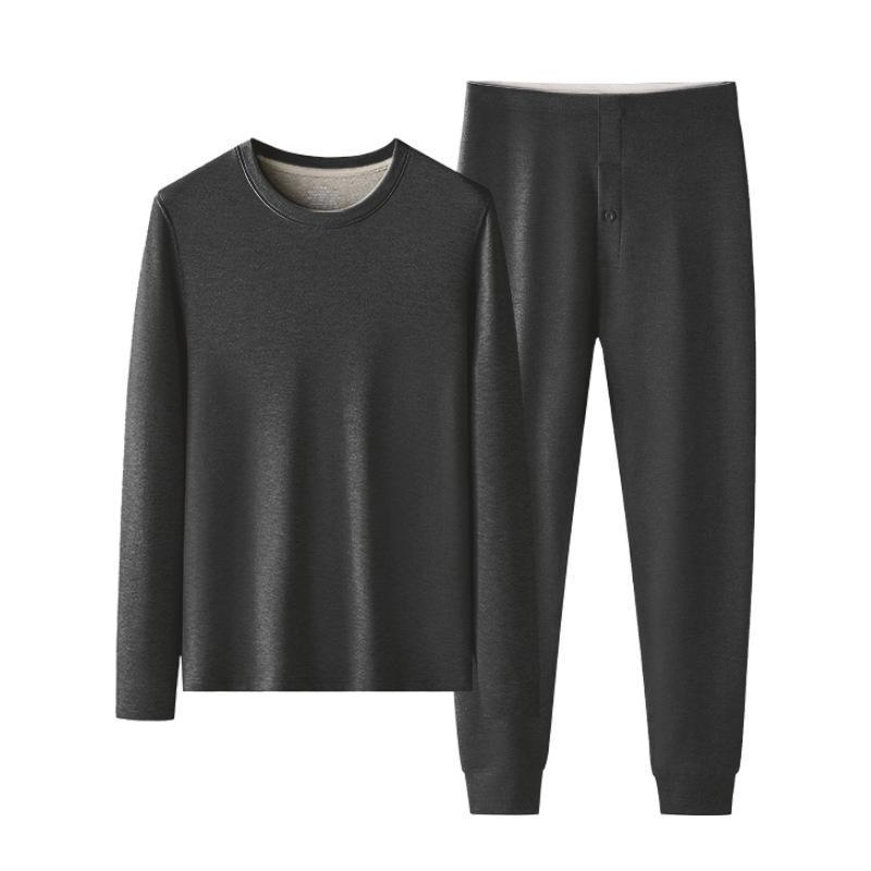 Ultra-Warm Men's Thick Velvet Thermal Underwear Set for Autumn and Winter