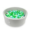 Dry Pool 110x40cm Light Gray with 500 Balls: White, Light Green, Mint, Green