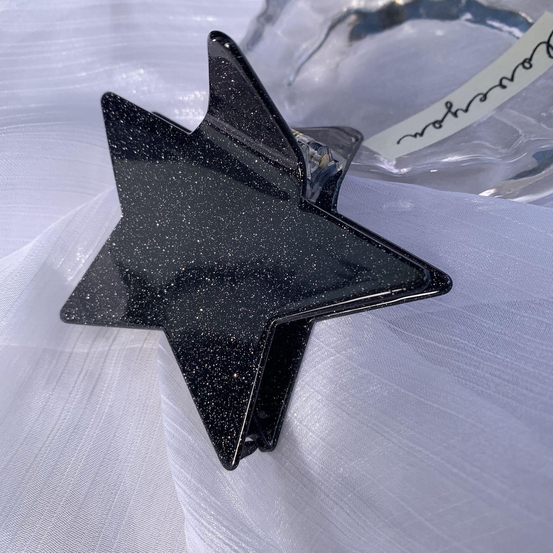 

YHJ Блестящая ацетатная заколка для волос в виде пятиконечной звезды - Большая заколка-краб для прически для женщин