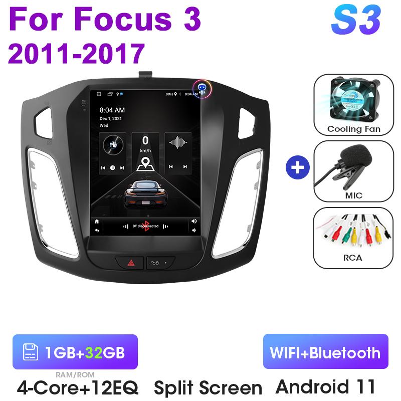 

9,7 2 Din Android 12 автомобильный радиоприемник для Ford Focus 3 Mk 3 2011 - 2019 мультимедийный видеоплеер GPS 4G Carplay Auto Stereo RDS DSP DVD