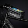 Bike Top Tube Bag with EVA Hard Shell Waterproof Front Frame Mount with Clear Window for Phone Storage Compatible with Most Bicycle Models