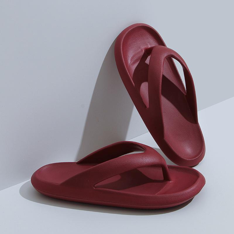 Flip-flops women's summer foot pinch thick bottom wear sandals beach couple new men's bathroom bath non-slip slippers