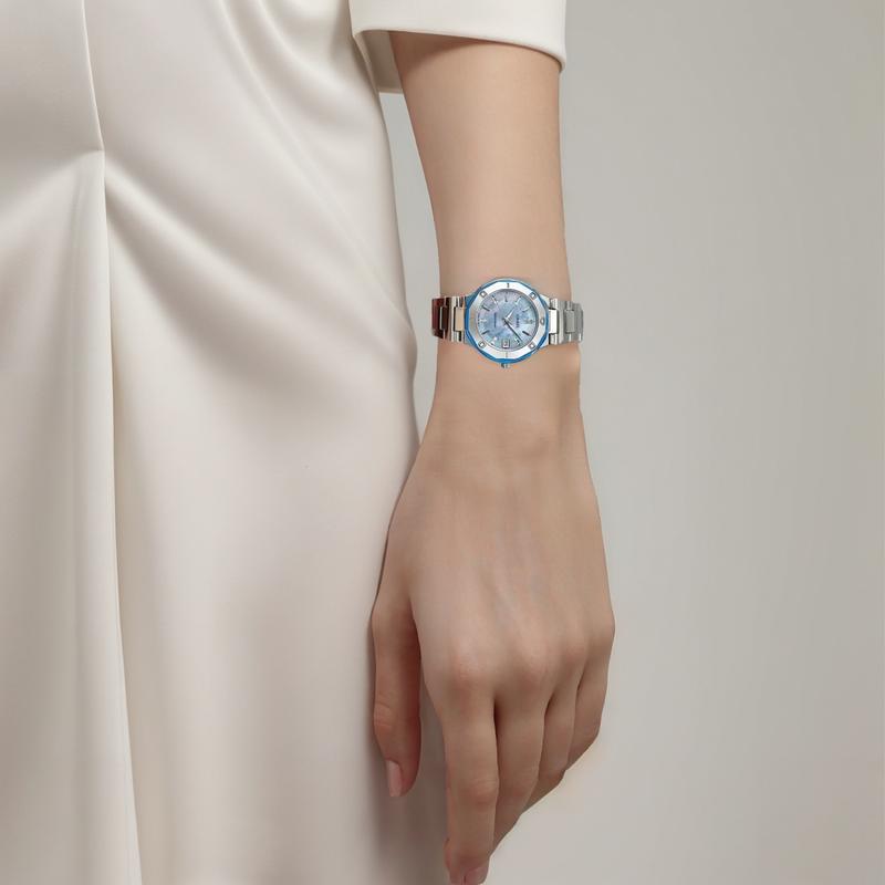 Watch Quartz Movement, Stainless Steel Case, Light Blue Dial, Daily Waterproof, Ladies Watch LTP-1366D-2A