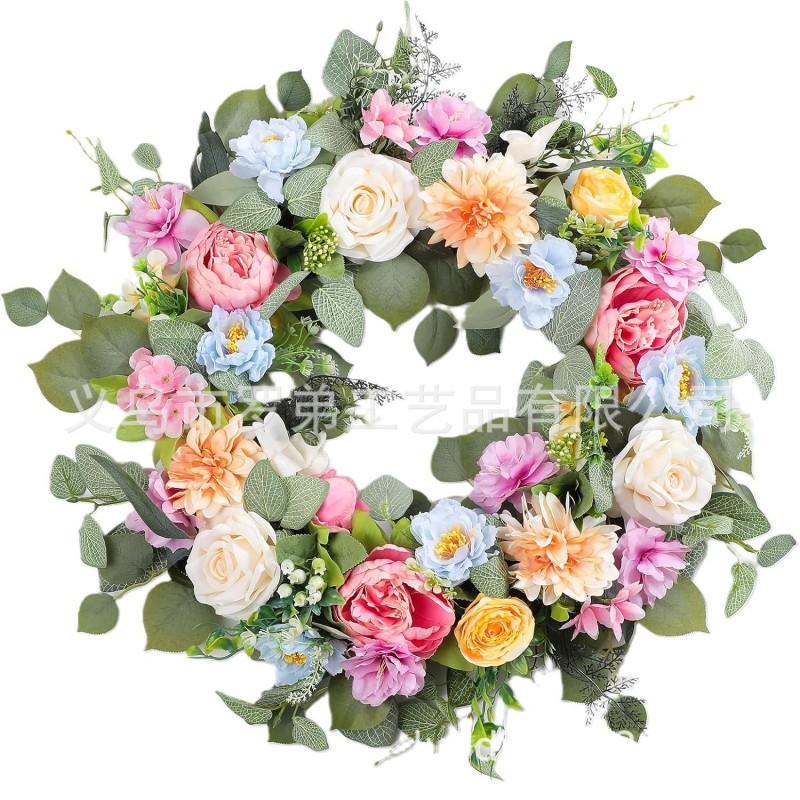Artificial Flower Wreath Easter Valentines Day Hotel Restaurant Door Decorations
