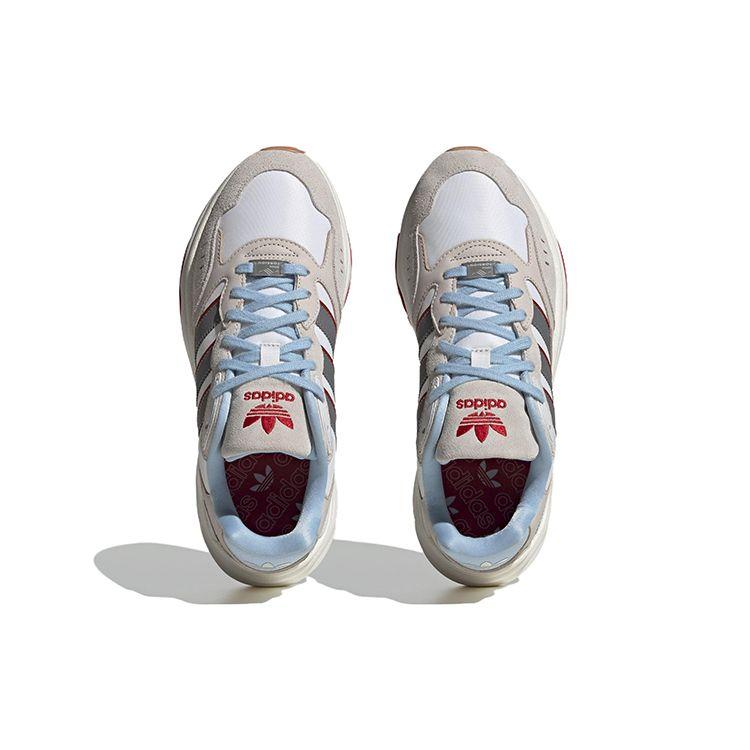 Adidas Originals Retropy F90 Non-Slip Wear-Resistant Low-Top Sports Casual Shoes Unisex Sneakers Gray Red Blue HP6384