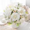 1PC Artificial Rose Flowers Wedding Home Room Decor Bridal Bouquets Garden Fake Silk Dahlia Hydrangeas Vases Outdoor Flower Wall