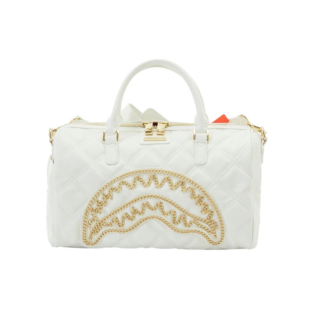 New SPRAYGROUND PU Boston Bag, Shoulder Bag, Crossbody Bag, Handbag Medium Unisex White W0825507