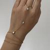 Rhinestone Multilayer Zircon Connected Finger Ring Bracelets For Women Handmade Thin Link Chain Bracelet Party Jewelry Gift