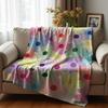 Multicolor Heart Polka Dot Anime Cartoon Flannel Blanket Soft Warm Throw for Bedroom Sofa Car Kids Holiday Gift
