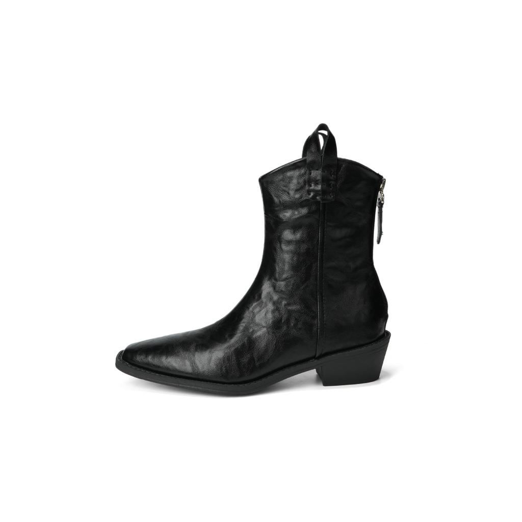 Stivaletti a Punta Quadrata da Donna, Stivali Nudi, Stivali Retro, Scarpe Versatili e Uniche