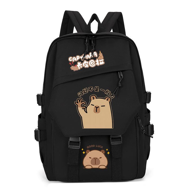New Kapibara cute emoji print college light style primary and secondary school students spine bag