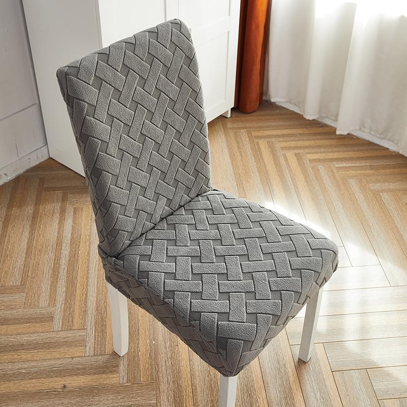 Plush Jacquard Elasticity Chair Cover High Back Universal Dimension Rattan Chair Covers For Dining Space Cooking Space Office Home