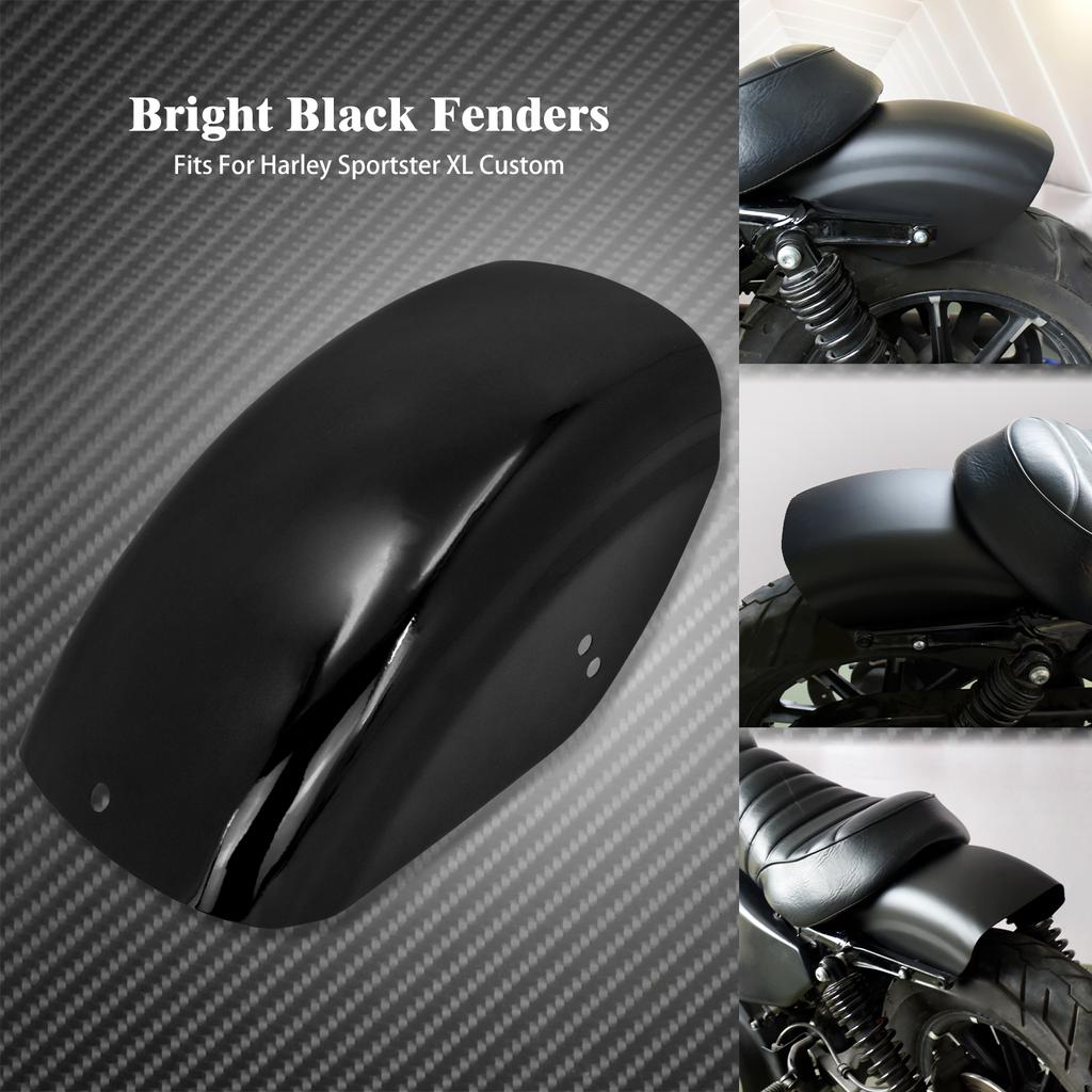 Motorrad Glanz Schwarz Kurze Flache Kotflügel Hinten Kotflügel Bobber Cafe Racer Kotflügel Abdeckung Für Harley Sportster XL883 XL1200