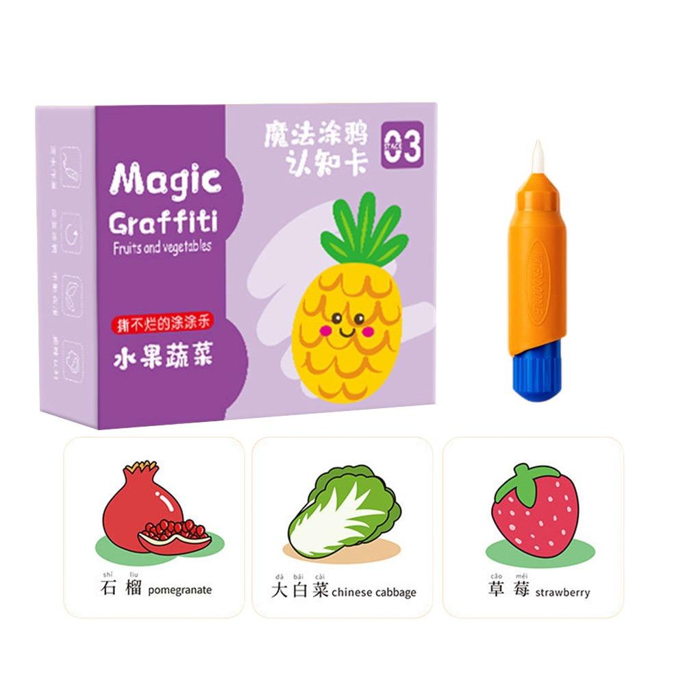 Various Theme Magic Water Drawing Cards Cartoon Pattern Reusable Coloring Card  0-6 Year Old