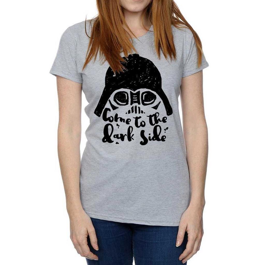 STAR WARS Womens/Ladies Darth Vader Come To The Dark Side Sketch Cotton T-Shirt