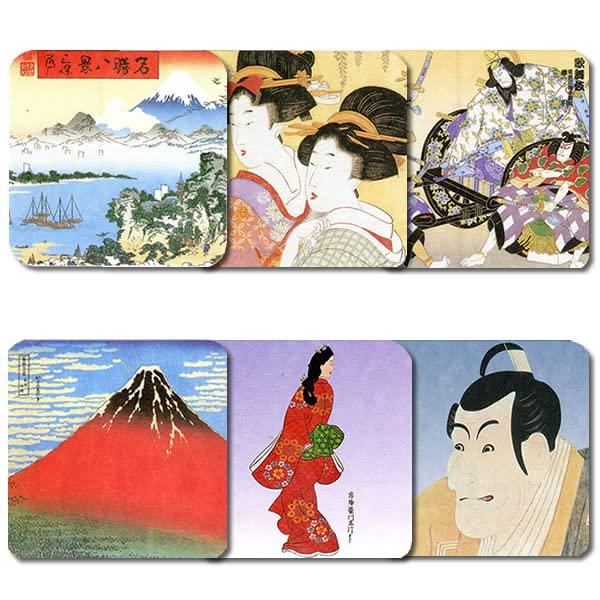 Ukiyo-e Coaster 6 Types Set 30 Pieces
