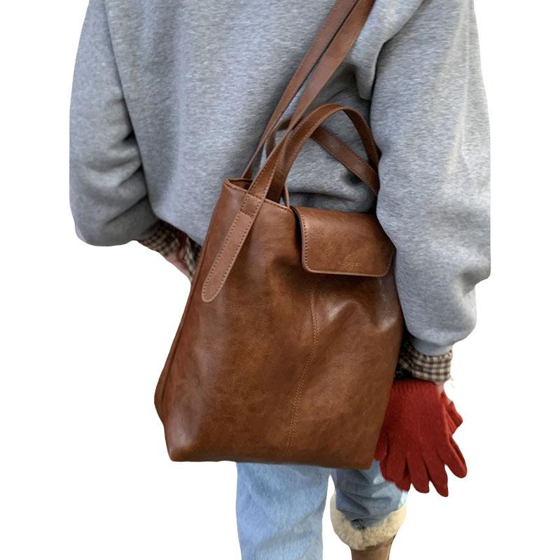 Tote Bag Fashion Women'S Bag Bucket Bag Retro Large Capacity Shoulder Underarm Bag Luggage