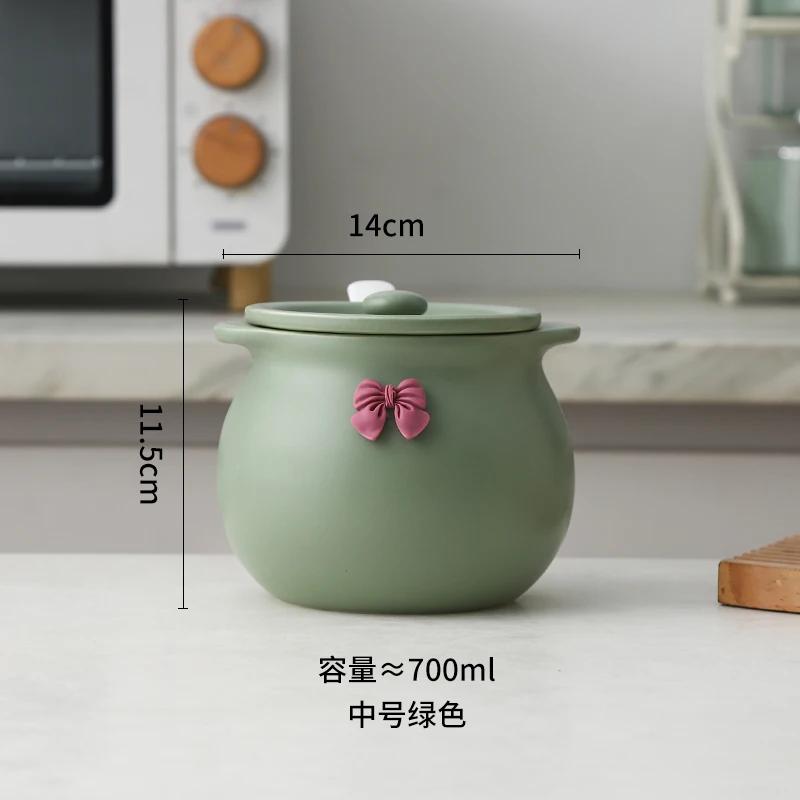 Household Ceramic Seasoning Pot Container with Lid Spoon Ceramic Sugar Bowl Seasoning Box Salt Pot Tea Pot Kitchen Countertop
