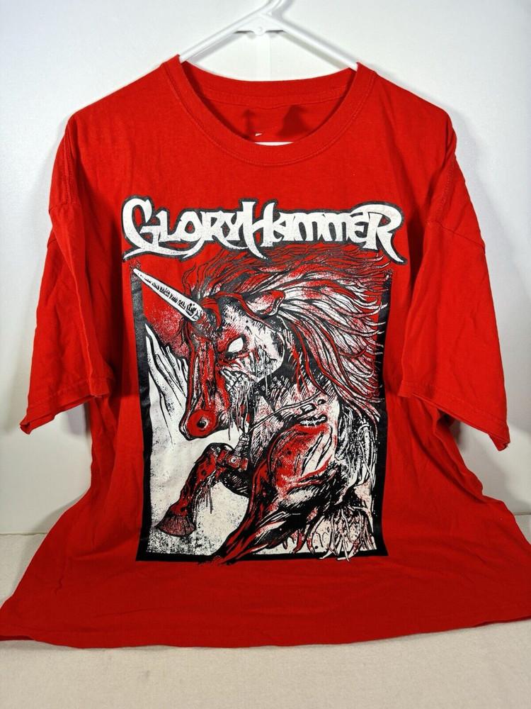 

GloryHammer Band Red Graphic Unisex Heavy Cotton T-Shirt MK650 Unisex T-Shirt XL