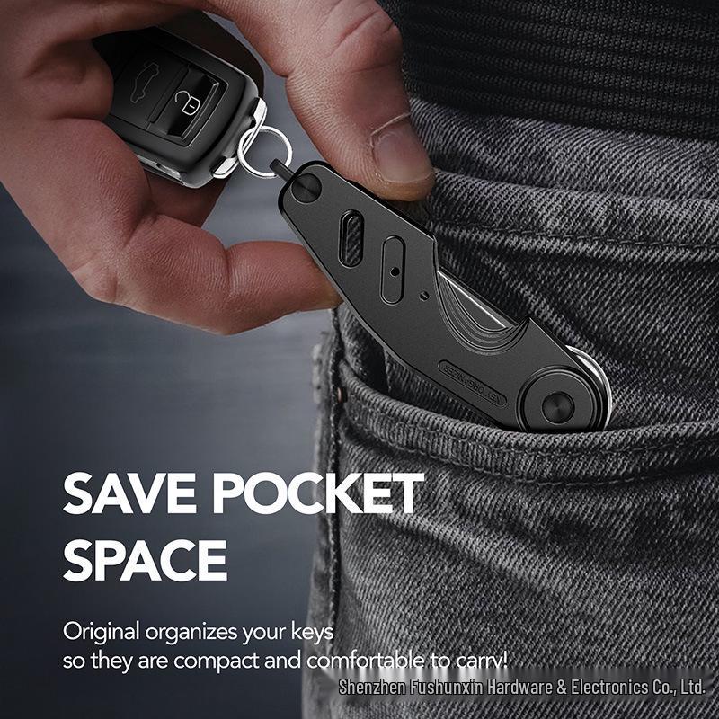 Retro Metal Alloy Keychain Organizer: Compact & Portable Foreign Gift Clip