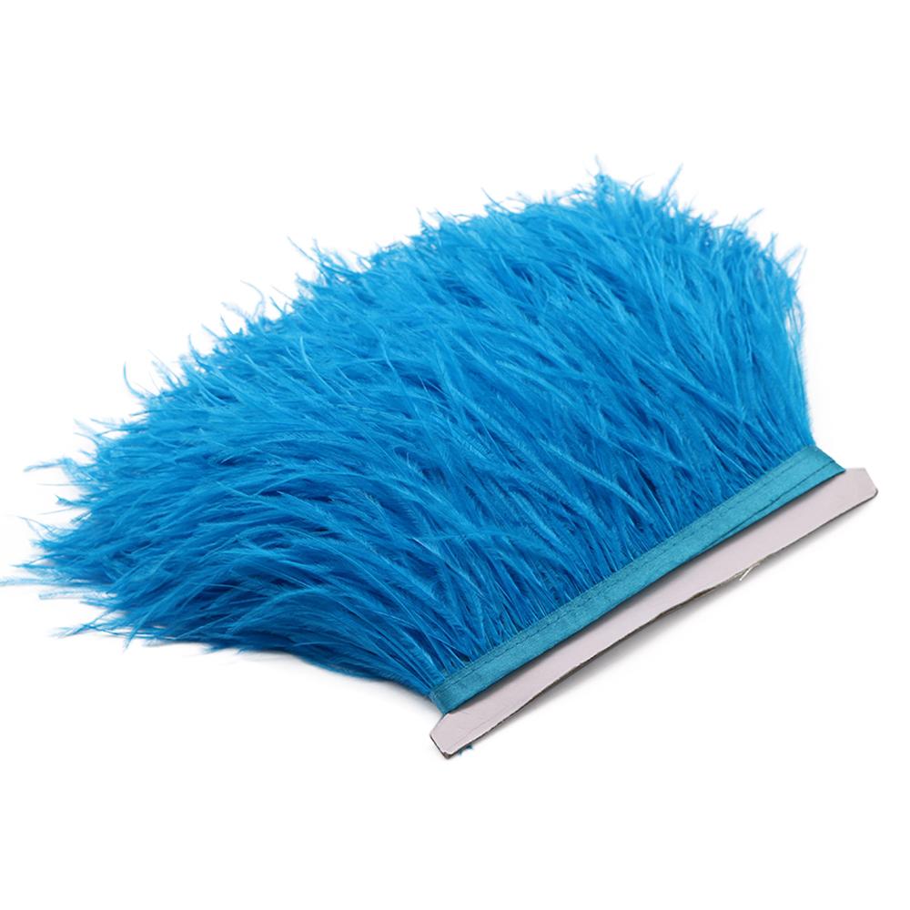 Feather1M Natural White Fluffy Ostrich Feather Trims for DIY Craft Wedding Decoration Colored Plume Ribbon Sewing dress Clothing 8-10cm