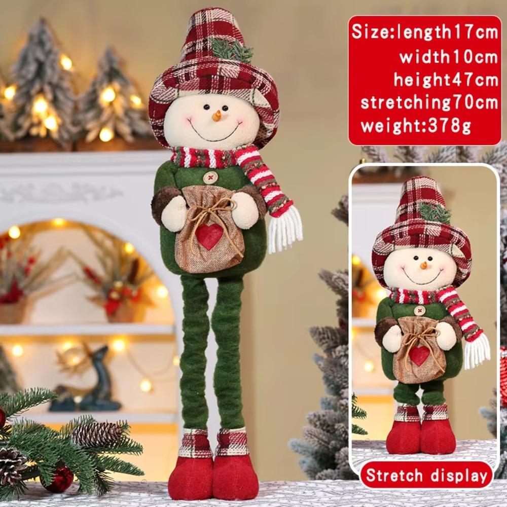 New Christmas Snowman Telescopic Doll Window Scene Christmas Decoration Merry Christma Gift Knitted Elk Doll Happy New Year