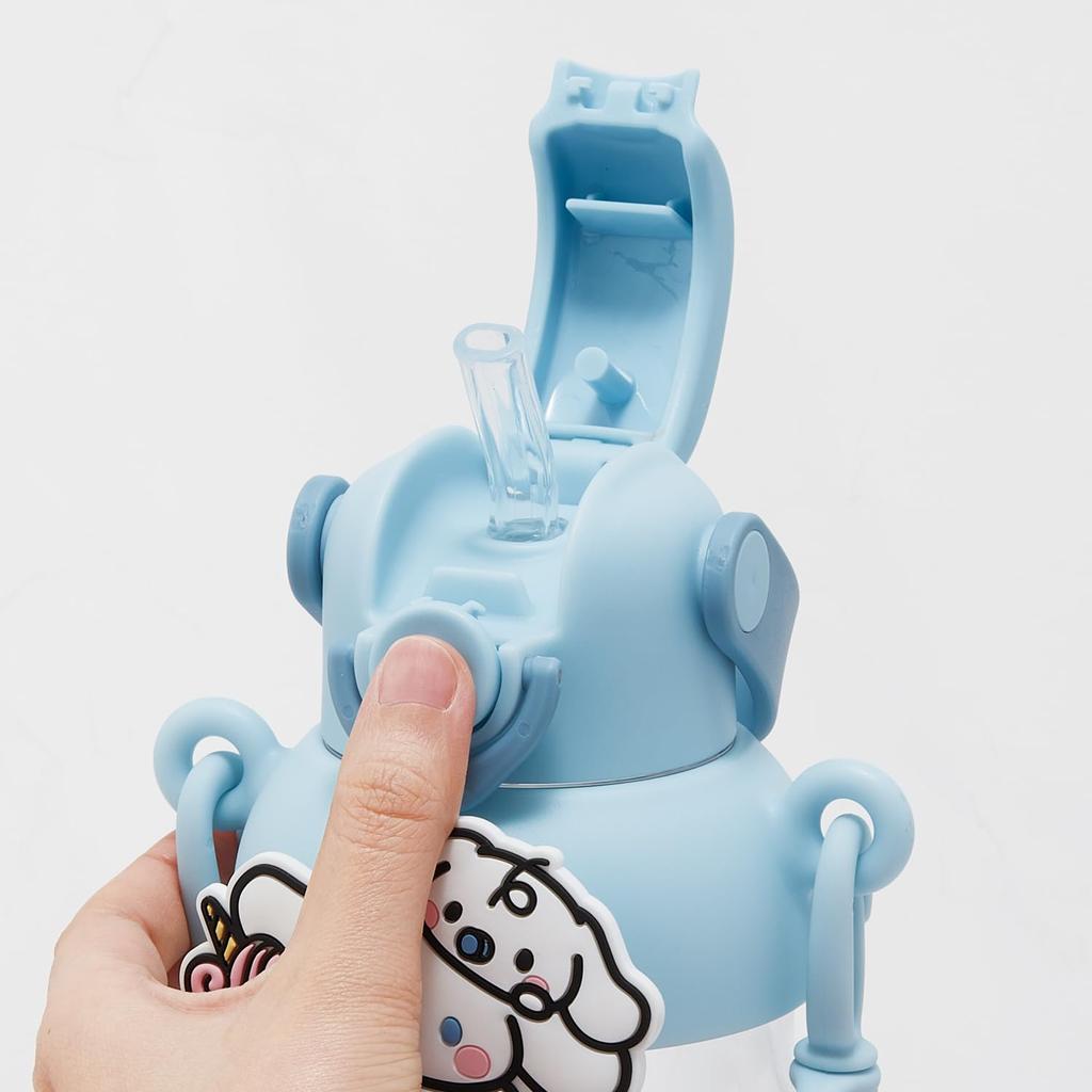 Skater Rubber Mascot Straw Bottle Water Bottle 650ml Open Lock Function Handle Shoulder Strap Sanrio Cinnamoroll Favorite Days One-Push PRMC7ST-A