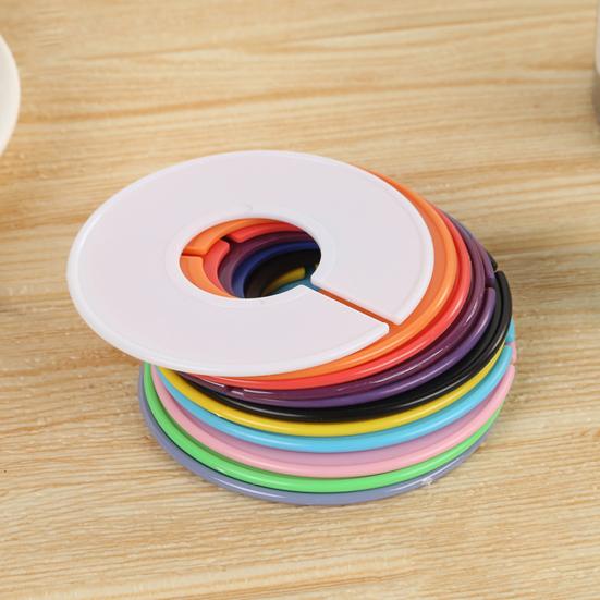 10Pcs Closet Divider Reusable Smooth Surface Plastic Round Clothing Size Hanger Dividers Household Supplies
