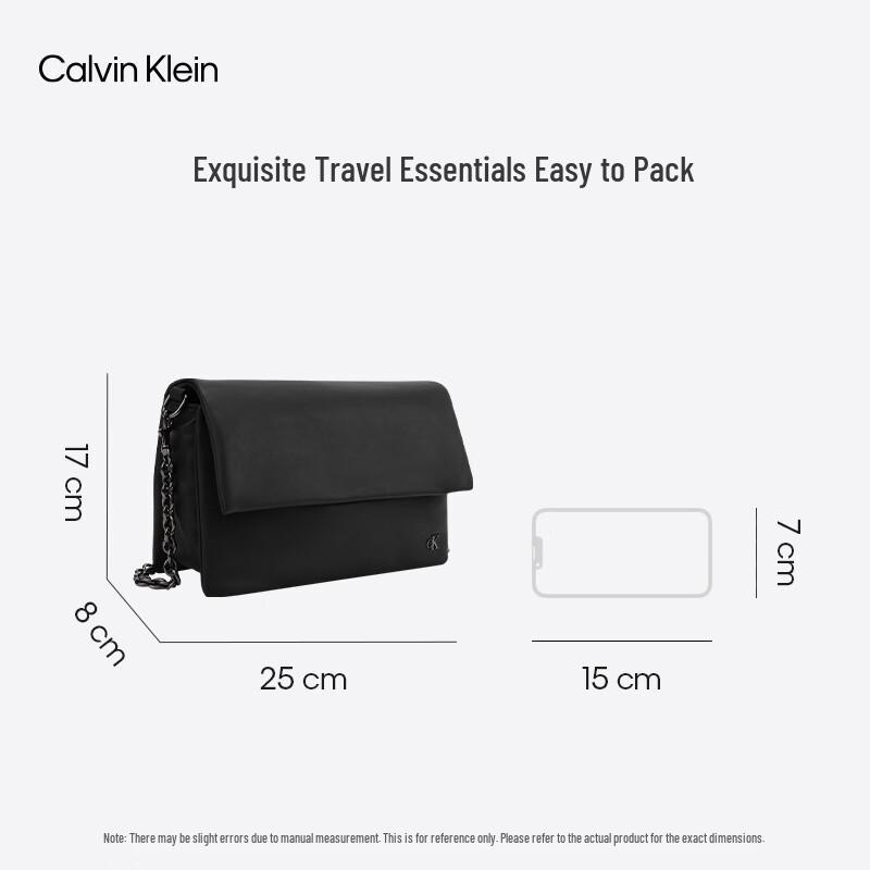 Calvin Klein Metal Letter Flap Chain Crossbody Bag