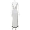 Sexy women's lace splicing V-neck suspender, pure desire, big halter, high split hip wrap dress, long style.