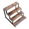4-stufiges Holzstufenregal, rustikaler Metallrahmen, Parfümhalter, Display-Riser-Ständer für Anbieter, Pop