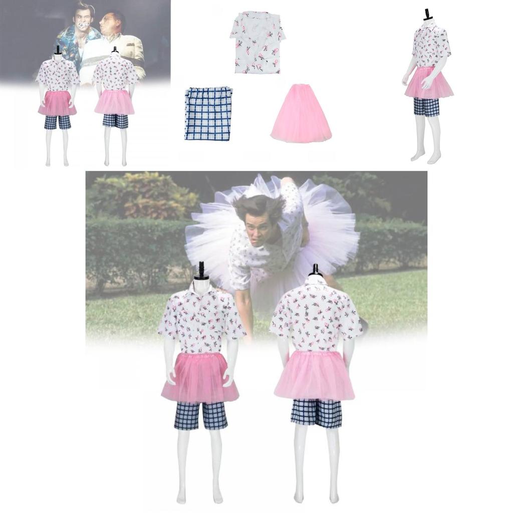 Tenue Cosplay Ace Ventura en Polyester et Spandex pour Jeu de Rôle Style Urbain