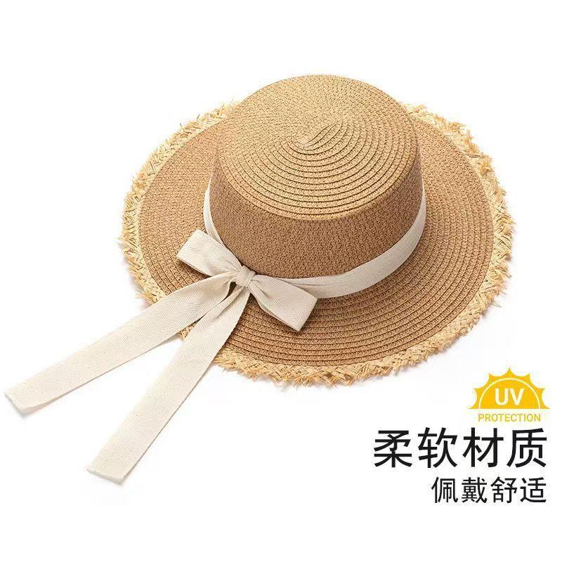Lace Bow Straw Hat - Women's Summer Wide Brim Sun Hat for Beach & Vacation