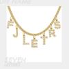 DIY Simple English Letter Necklace with Diamond Inlaid Pendant, Stainless Steel Jewelry for Europe and America.