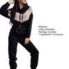 1 Set Hoodie Pants Set Hooded Drawstring Women Contrast Color Sweatshirt Pockets Pants for Sports