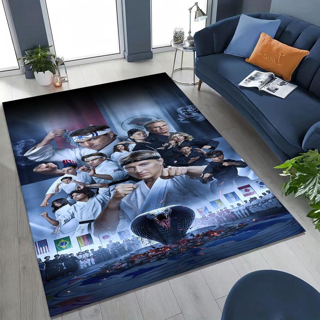 3D Cobra Kai Karate Daniel LaRusso Johnny Art Rug for Bedroom Living Room Sofa Home Doormat Decor, Large Kids Non-slip Floor Mat