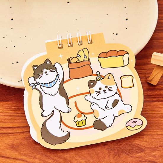 Katzen Mini Spiralnotizbücher 3,6 x 3,8 Zoll Obere Spiralbindung Notizblöcke, Cartoon 50 Seiten Notizbücher, Kawaii Notizbuch Schreibwaren für Notizen & Geschenke