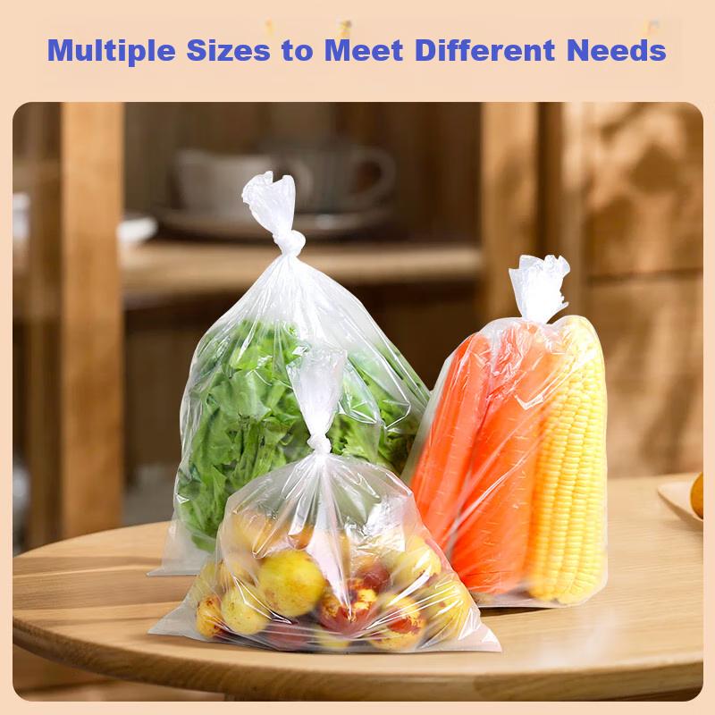 Yessel Food Storage Bags, Medium Size, Microwave Safe, 25*35cm, Thickened, 500 Count, Food-Grade, Commercial Use, Supermarket, Perforated Roll-Up Bags