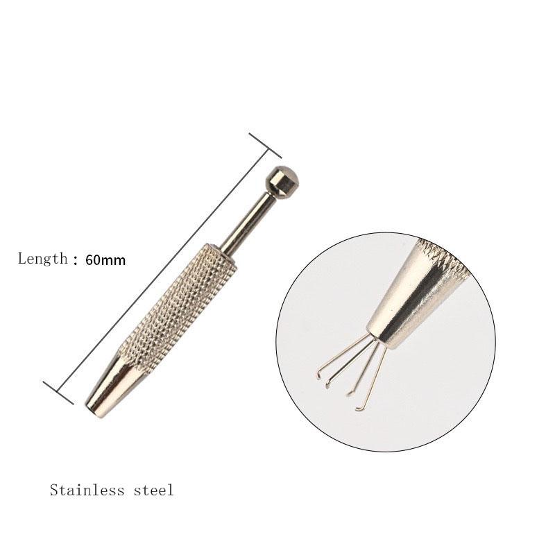 1Pc Surgical Steel Professional Push In Syringe Type Quad Prong Small Bead Holder Grab Ball Catcher Body Piercing Tool