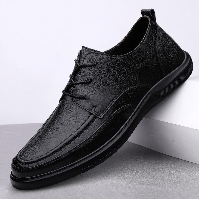 Men's Shoes 2025 Summer New Men's Fashion Outdoor Lace-up Versatile Office Soft-soled Formal High-end Business Leather Shoes