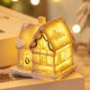 Battery Powered Snow House Figurine Resin Christmas Night Light  Bedroom Night Light