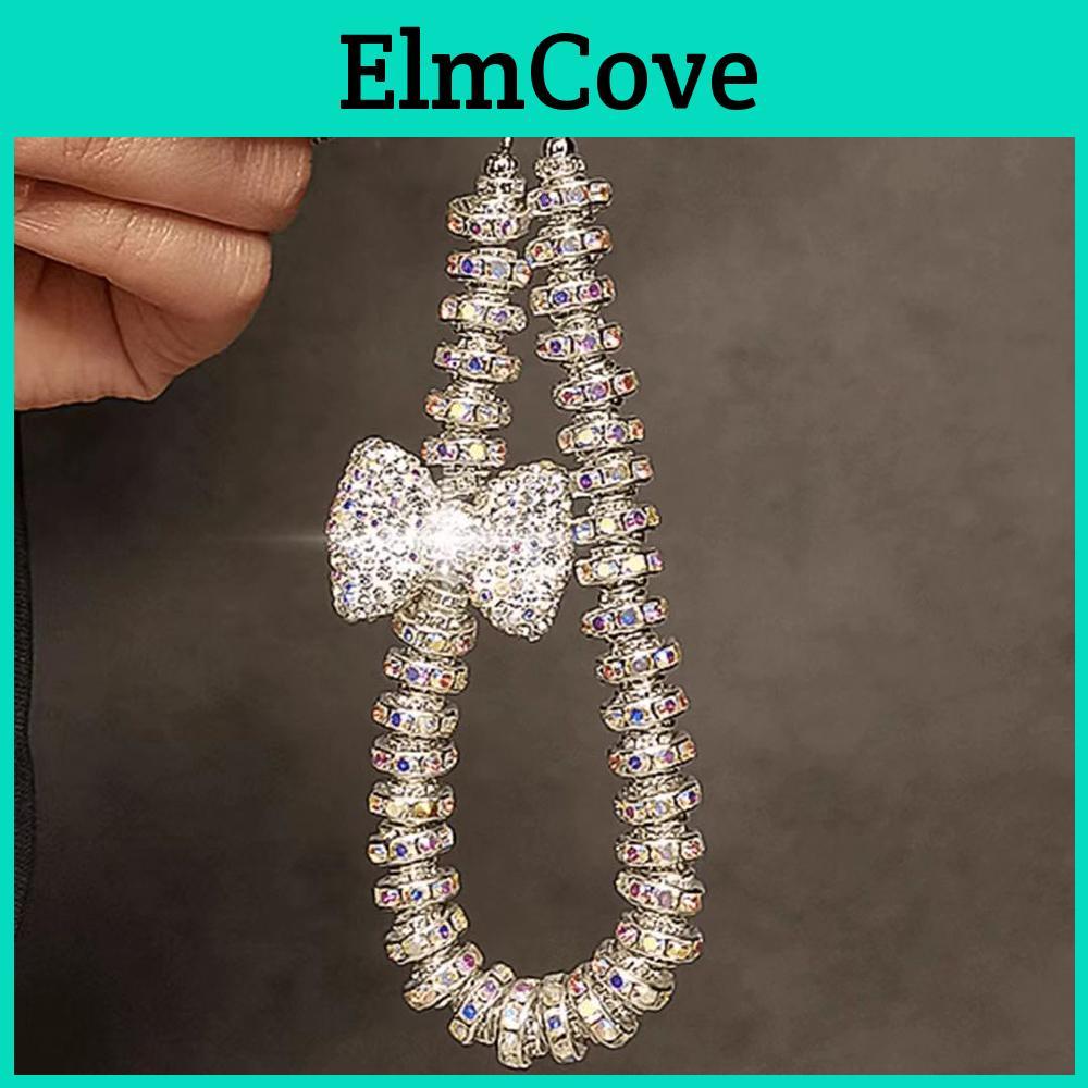 Crystal Bow Diamond Fashion Bracelet Ring Hand Wrist Strap Rhinestone Lanyard For Iphone Huawei Redmi Xiaomi Samsung Phone Charm