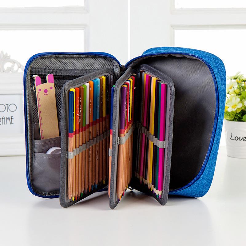 Waterproof Pencil Bag 72 Colours Large Capacity Sketching Pencil Bag Stationery Student Storage Pencil Bag