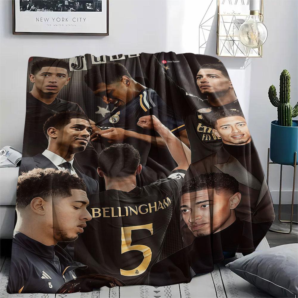 Jude Bellingham Printed Flannel Blanket, Soft Throw for Bedroom Sofa, Washable,soccer Fan Merchandise, Great Gift.