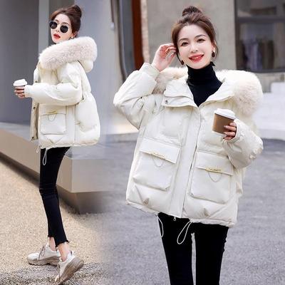 Daunenbaumwollgepolsterte Jacke Damen Parkas Winter Dick Warm Baumwollgepolsterter Mantel Damen Kurze Pufferjacken
