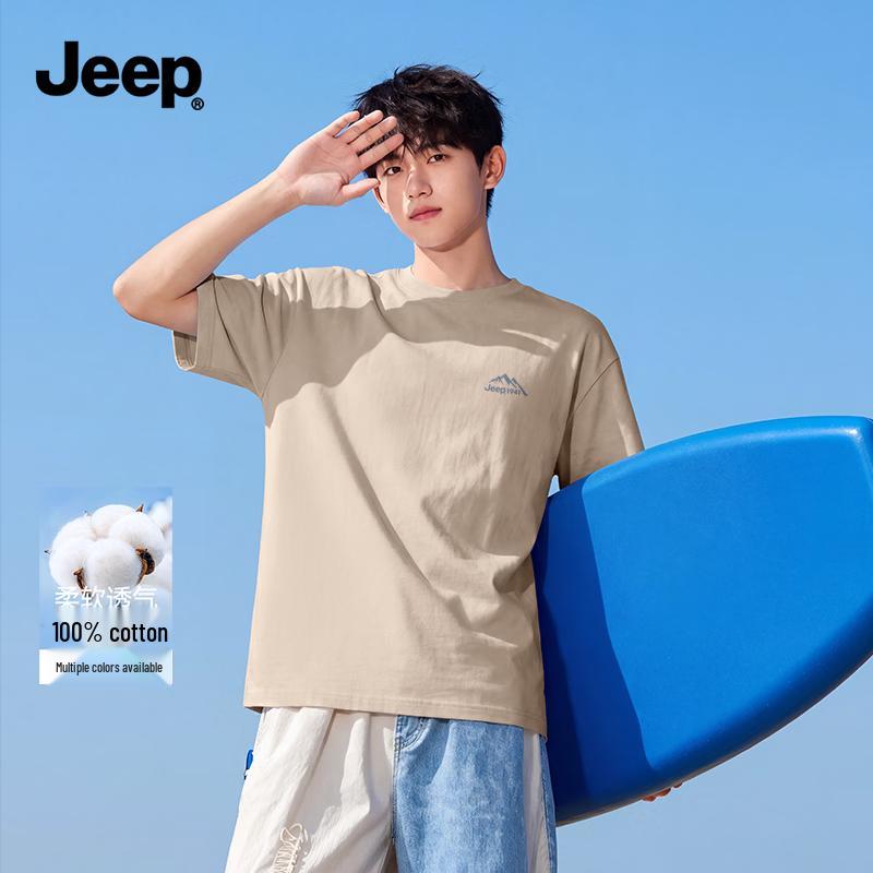 JEEP Men s Classic Mountain Logo Heavyweight T-Shirt 4XL