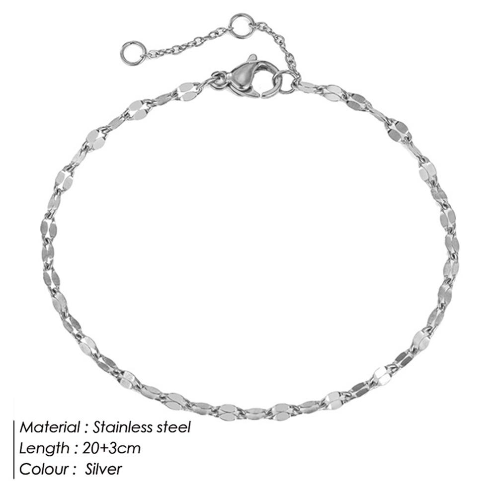 eManco Adjustable Lace Chain Anklet Stainless Steel Gold Plated Women s Jewelry