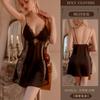 Erotic Underwear, sexy halter straps, deep V lace, seductive nightgown, Hot side see-through pajamas, women's uniform 8619