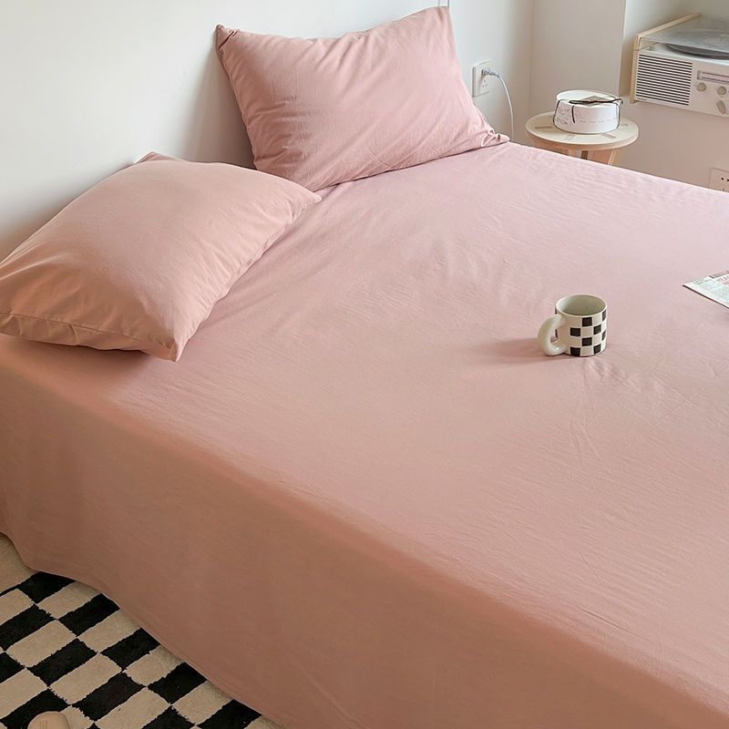 Drap et Housse de Couette Uni Doux pour Enfants, Lit Simple Double Dortoir Étudiant