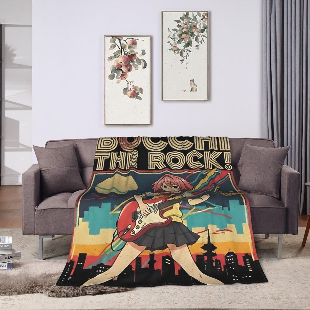 Bocchi the Rock Plush Blanket Students  Flannel Throw Blanket For Home Decor Soft Warm Custom DIY Quality Bedspread Gift